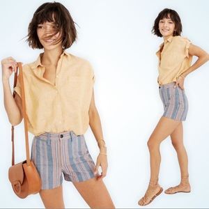 Madewell Emmett High Waist Shorts Rainbow Stripe - Size 27 - Tailored - Mini